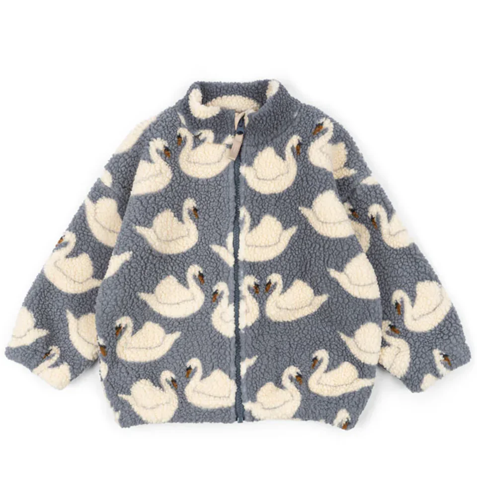 Boys and Girls Autumn/Winter Lambswool Polka Cherry Coat Dog Jacket KS AW Women's Love Fury Warm Coat Children's Coat