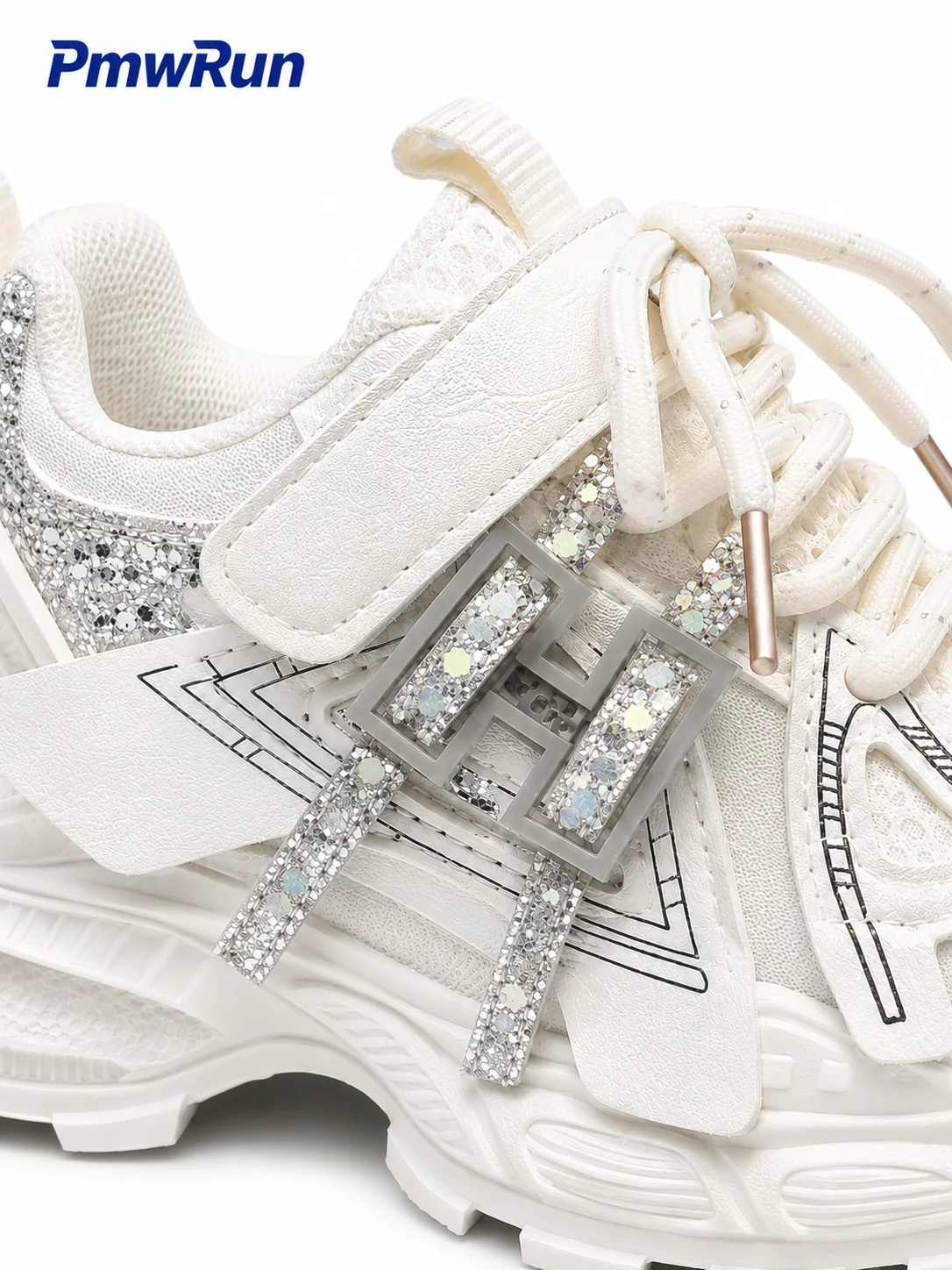 Trend Fashion Sport Shoes For Girls Luxury Rhinestone Teenager Girl's Sneakers Anti-slippery Running Footwear For Children