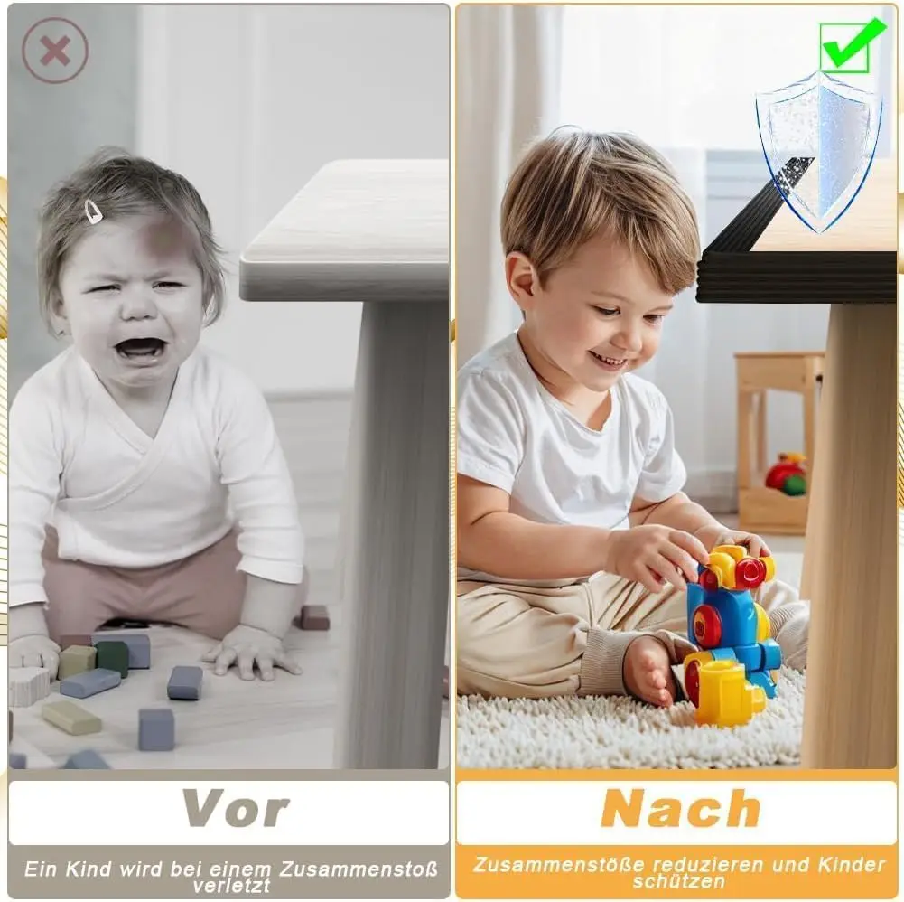 5m Desk Edge Guard Strip Baby Safety Soft Wall Corner Protector Thickend Self Adhesive Anti Collision Cushion for Table Edges, Bed Frames, and Furniture Corners