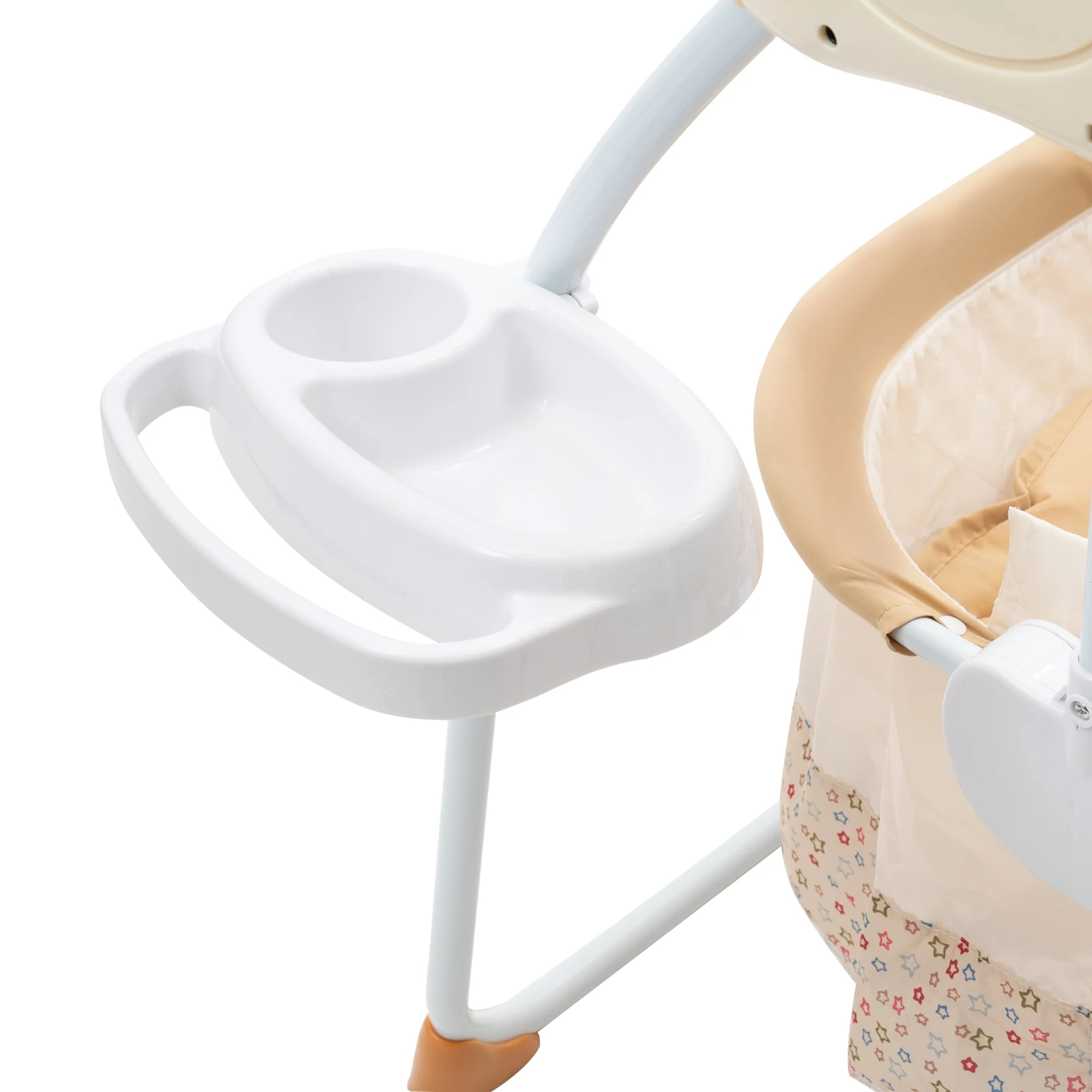 Electric Baby Cradle with Remote Control, Foldable Portable Bassinet with Bluetooth Music & Mosquito Net for 0-18 Months Baby