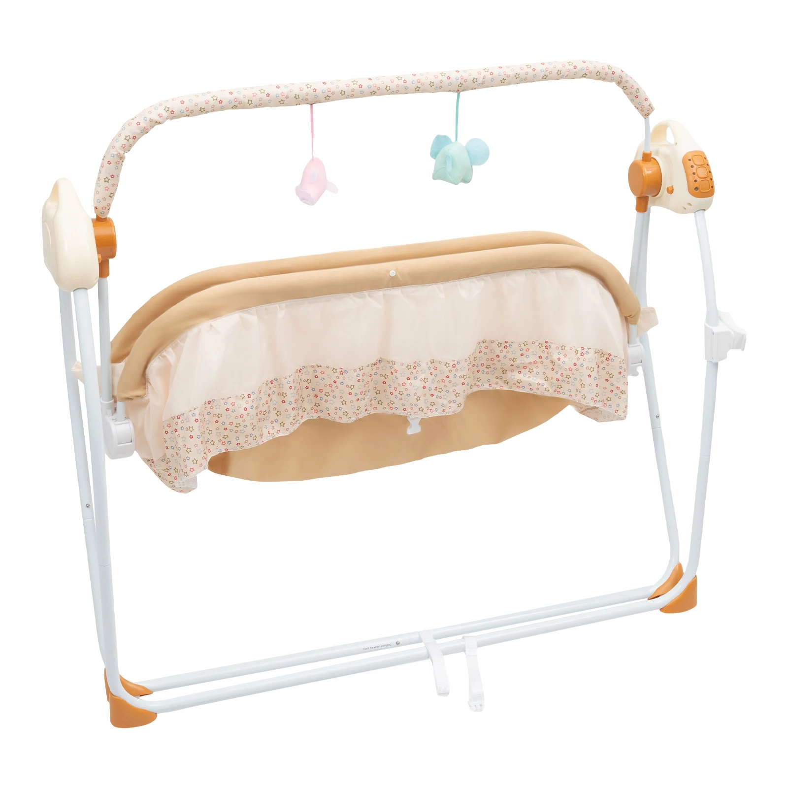 Electric Baby Cradle with Remote Control, Foldable Portable Bassinet with Bluetooth Music & Mosquito Net for 0-18 Months Baby