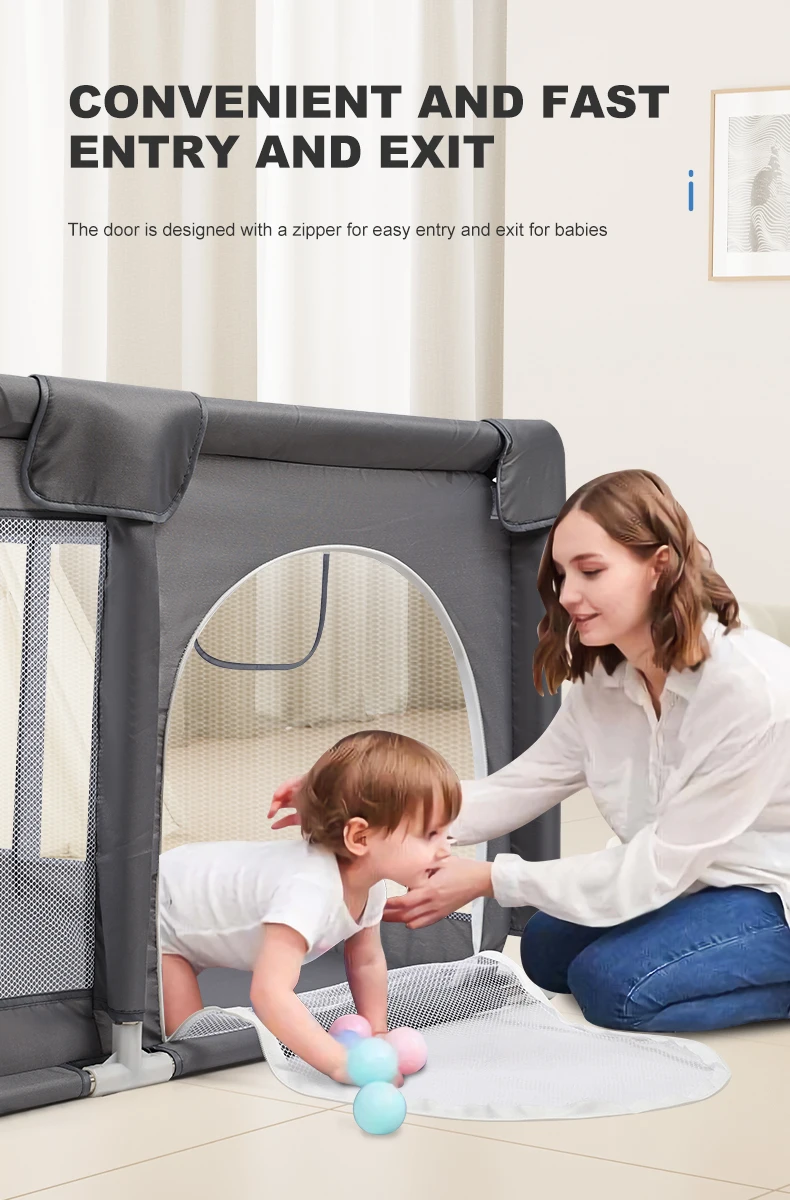 Baby Fence Baby Playground Foam Protector Pipe High Landscape 360 Angles Observation of Baby's Safety Without Blind Spots Multi Functional Baby Playground Economic Practical Baby Fence Popular Common Parents Good Choice