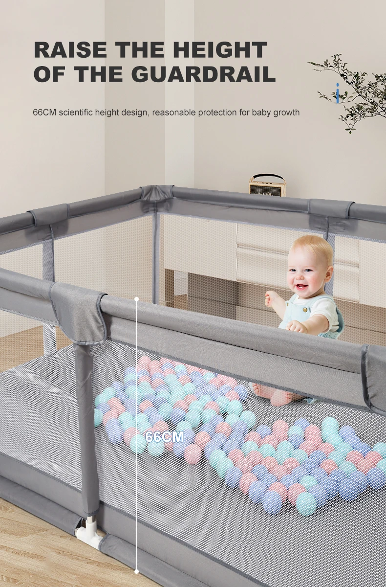 Baby Fence Baby Playground Foam Protector Pipe High Landscape 360 Angles Observation of Baby's Safety Without Blind Spots Multi Functional Baby Playground Economic Practical Baby Fence Popular Common Parents Good Choice