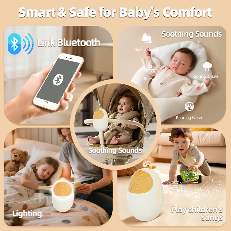 A Portable baby Rocker with White Noise, A soothing Rocking Motion, and A Music Player to Help Your baby Fall Asleep Peacefully