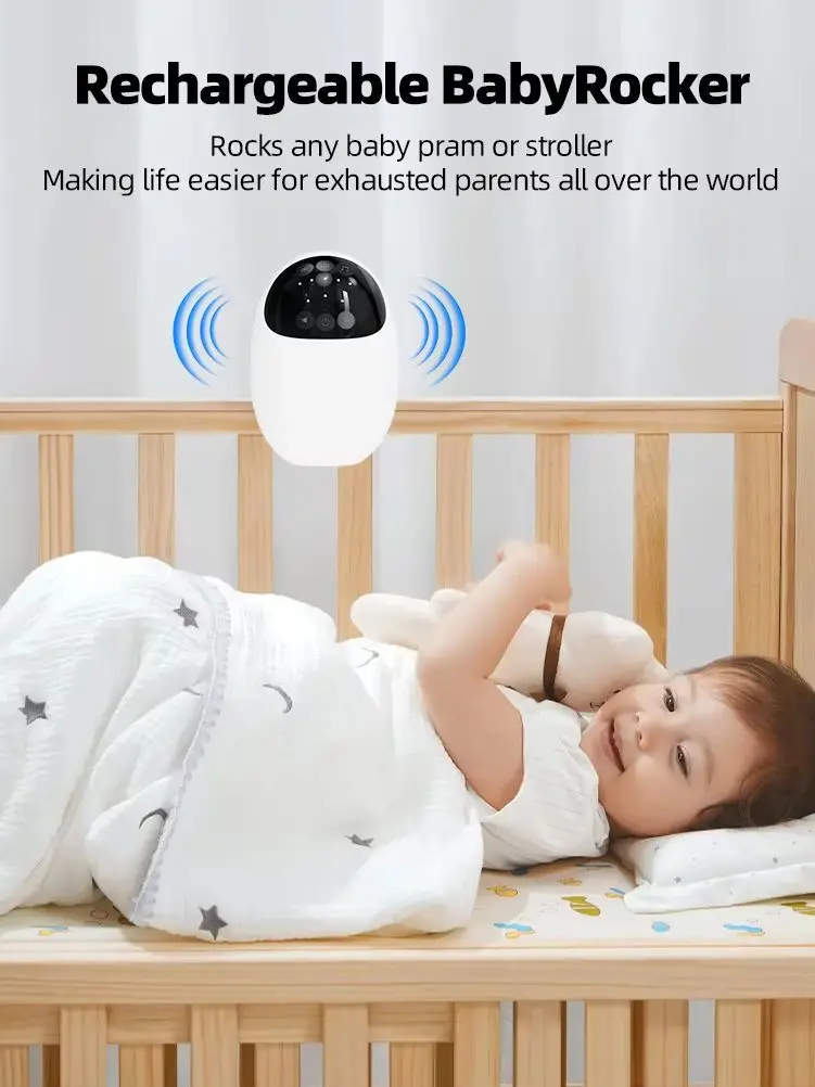 A Portable baby Rocker with White Noise, A soothing Rocking Motion, and A Music Player to Help Your baby Fall Asleep Peacefully