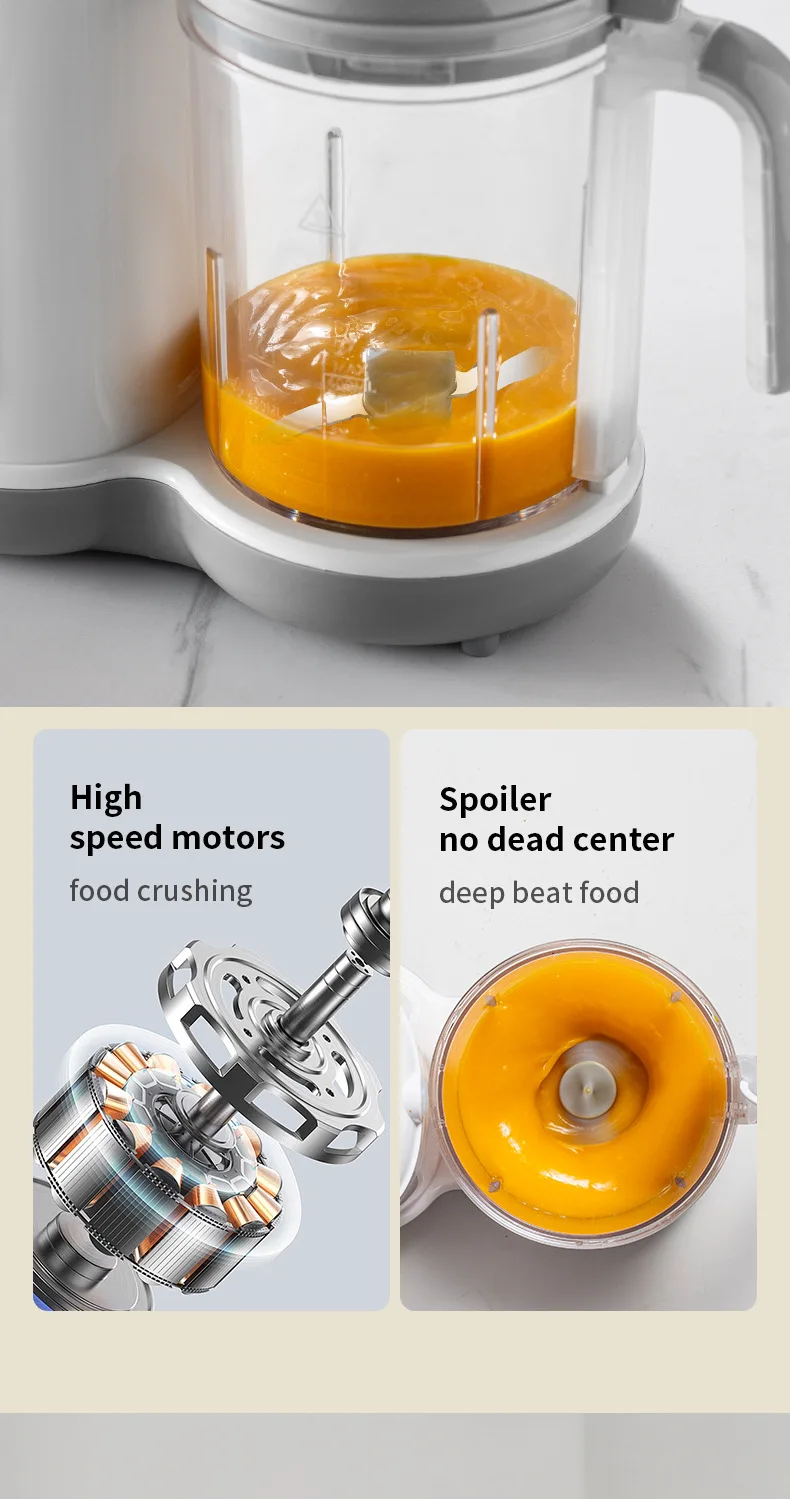 Multifunctional Baby Food Maker Automatic Baby Food Processor Steamer Food Mills Puree Blender Milk Warmer With Temp Display