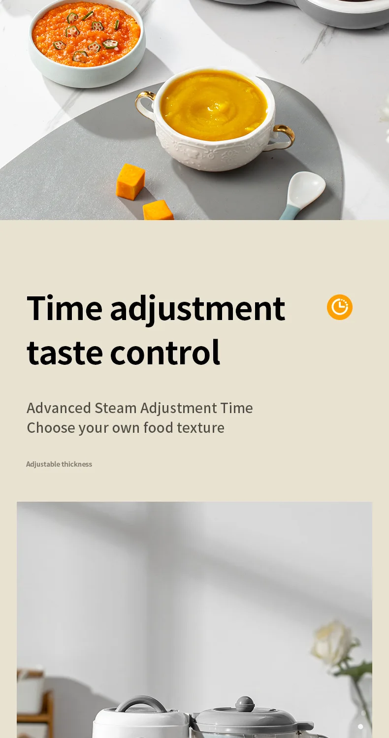 Multifunctional Baby Food Maker Automatic Baby Food Processor Steamer Food Mills Puree Blender Milk Warmer With Temp Display