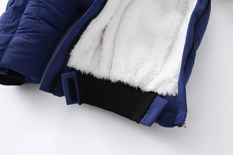 2024 New Winter Baby Rompers Thick Warm Infant Hooded Inside Fleece Jumpsuit Newborn Boy Girl Overalls Toddler Clothing Set