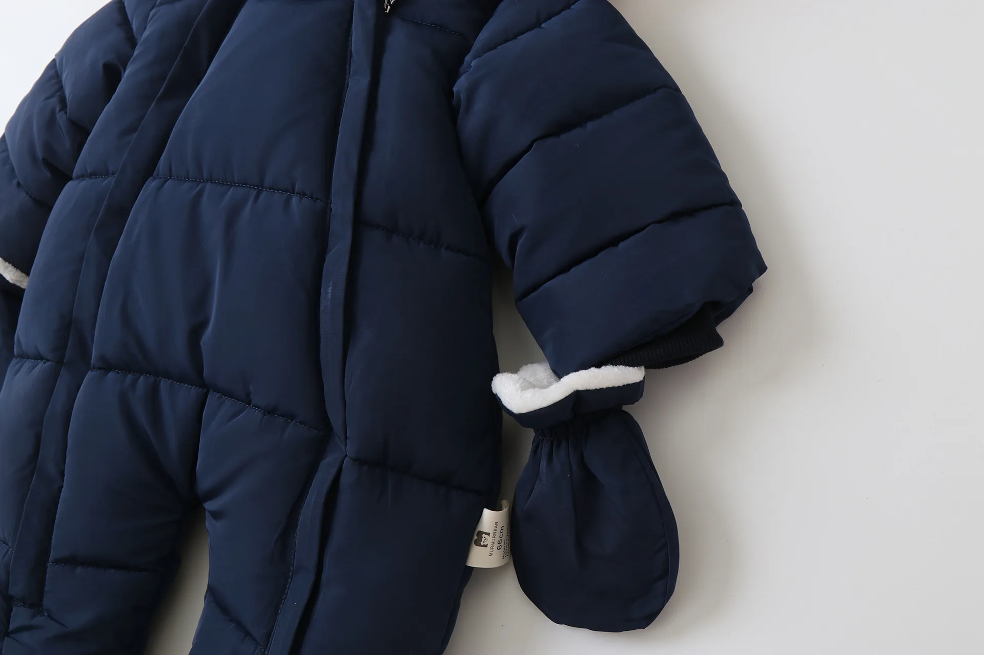 2024 New Winter Baby Rompers Thick Warm Infant Hooded Inside Fleece Jumpsuit Newborn Boy Girl Overalls Toddler Clothing Set