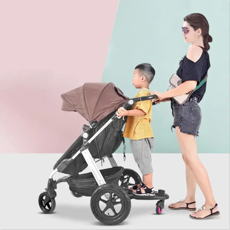 Children Stroller Pedal Adapter Stroller Accessorie Second Children Auxiliary Trailer Twins Scooter Kid Standing Plate with Seat