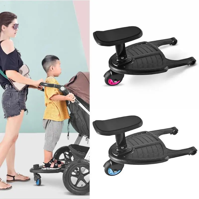 Children Stroller Pedal Adapter Stroller Accessorie Second Children Auxiliary Trailer Twins Scooter Kid Standing Plate with Seat
