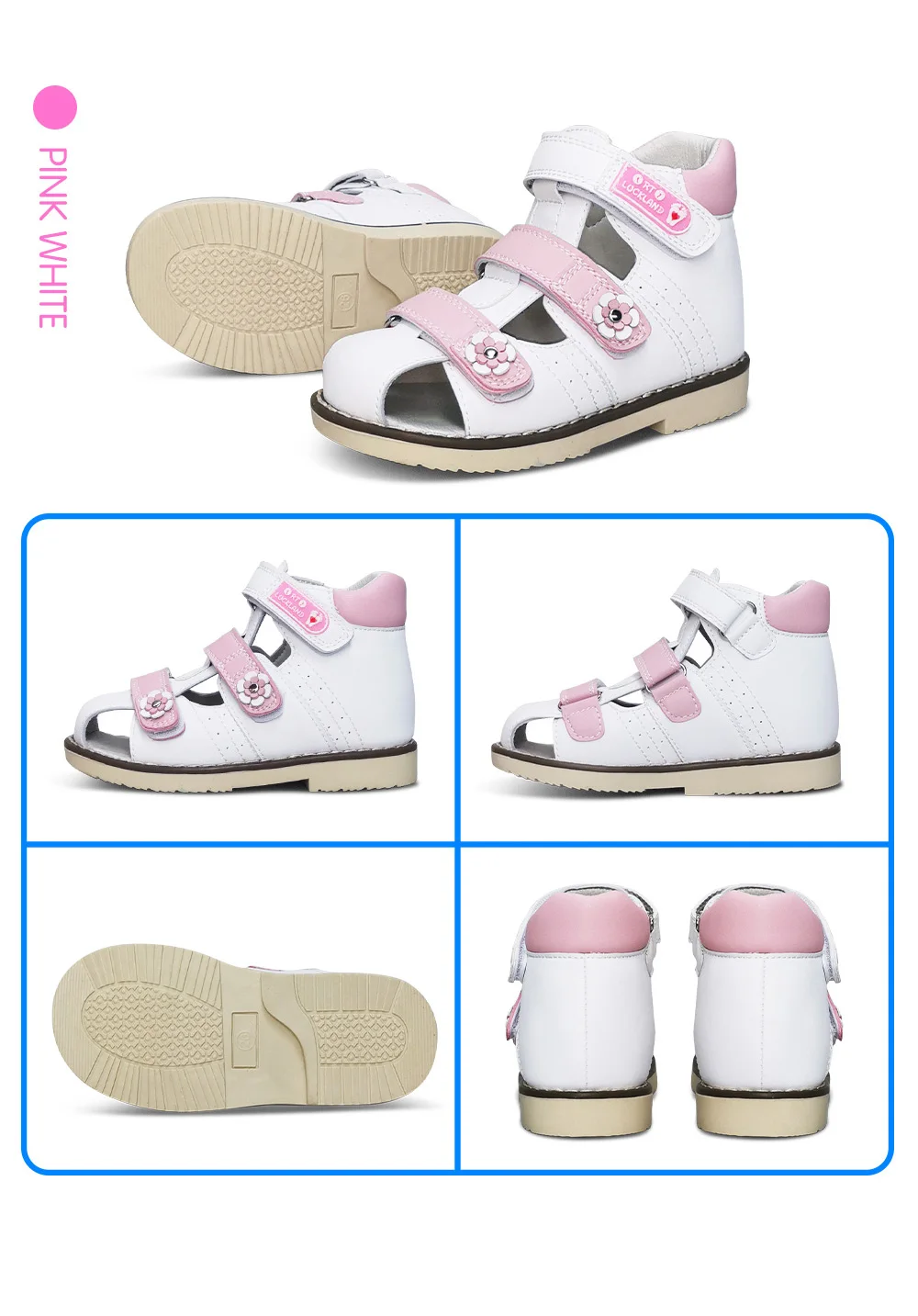 Childend Orthopedic Shoes For Kids Girl Summer High Back Corrective Sandals For Arch Support Care Toddler Footwear