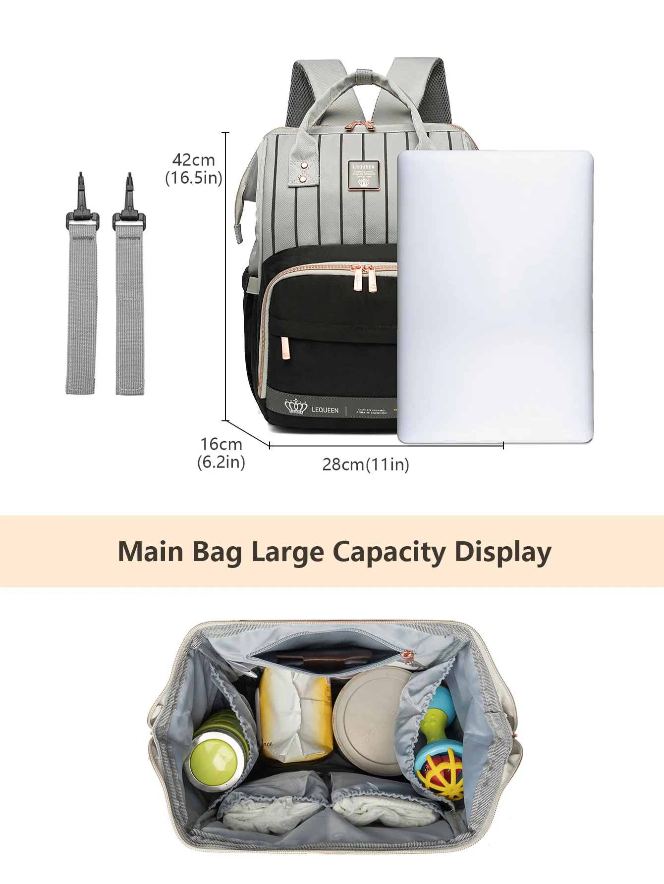 Original LEQUEEN Baby Diaper Bag Backpack Waterproof Mommy Travel Nappy Bag For Baby Care Large Capacity Maternity Stroller Bag