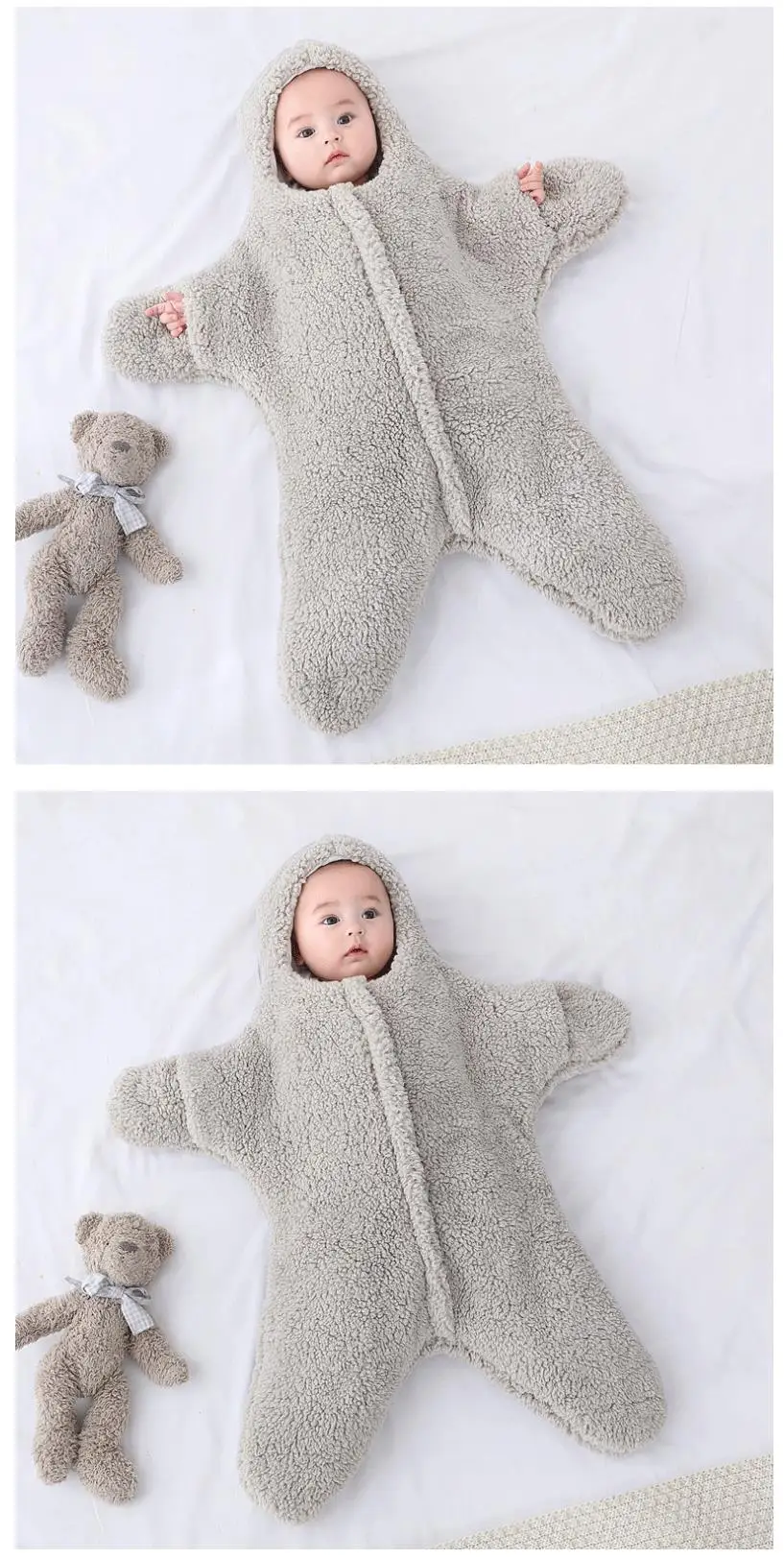 Newborn Baby Boy Girl Kids Cartoon Hooded Romper Jumpsuit Bodysuit Clothes Outfits Long Sleeve Playsuit Toddler One Piece Outfit