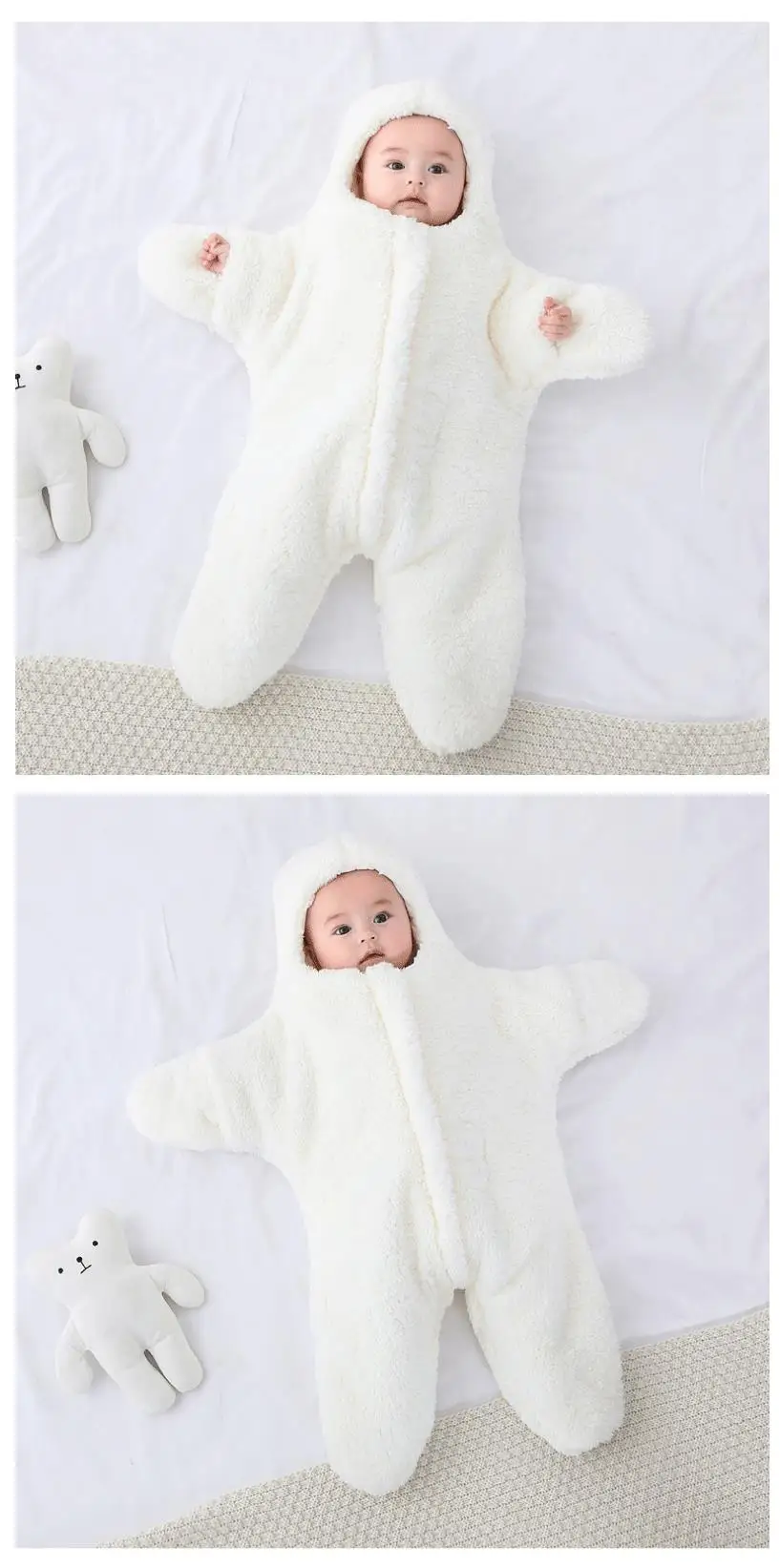 Newborn Baby Boy Girl Kids Cartoon Hooded Romper Jumpsuit Bodysuit Clothes Outfits Long Sleeve Playsuit Toddler One Piece Outfit
