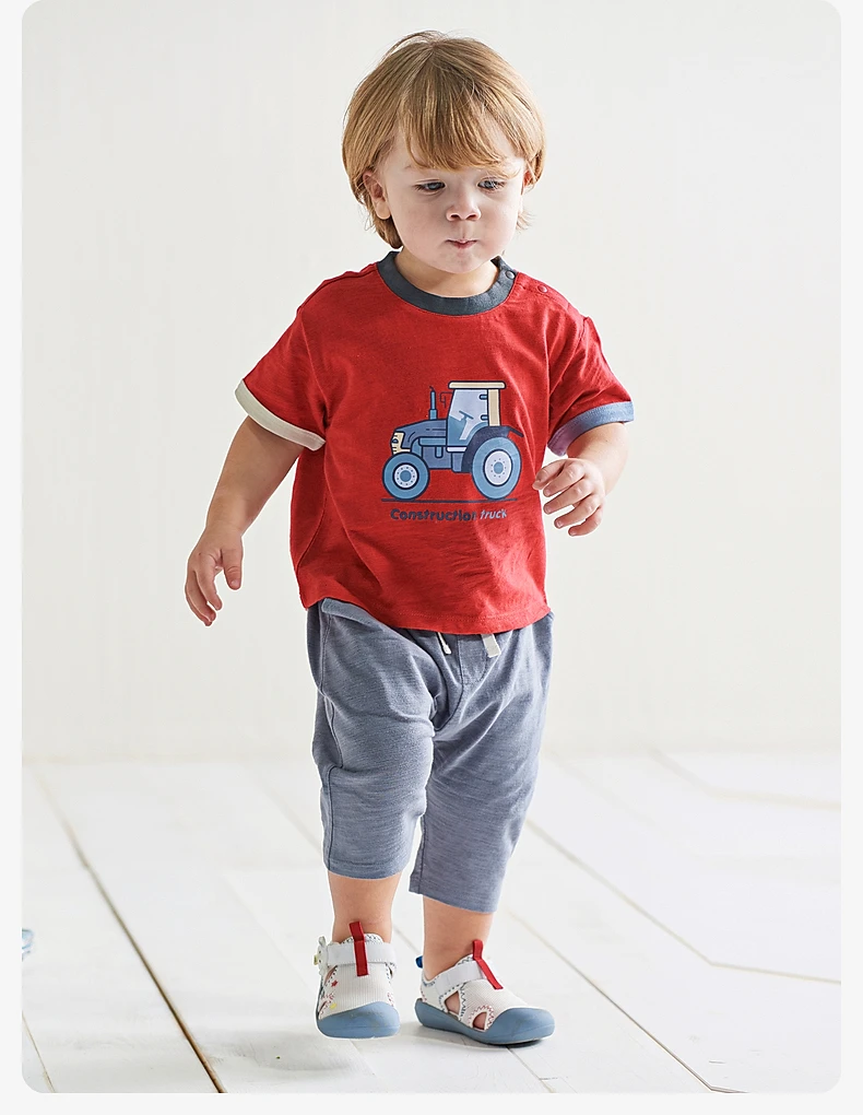 Dave Bella 2025 New Summer Boy’s Baby T-Shirt Children Top Cotton Short Sleeve Undershirt Cartoon Casual Outdoor Sport DB2240686
