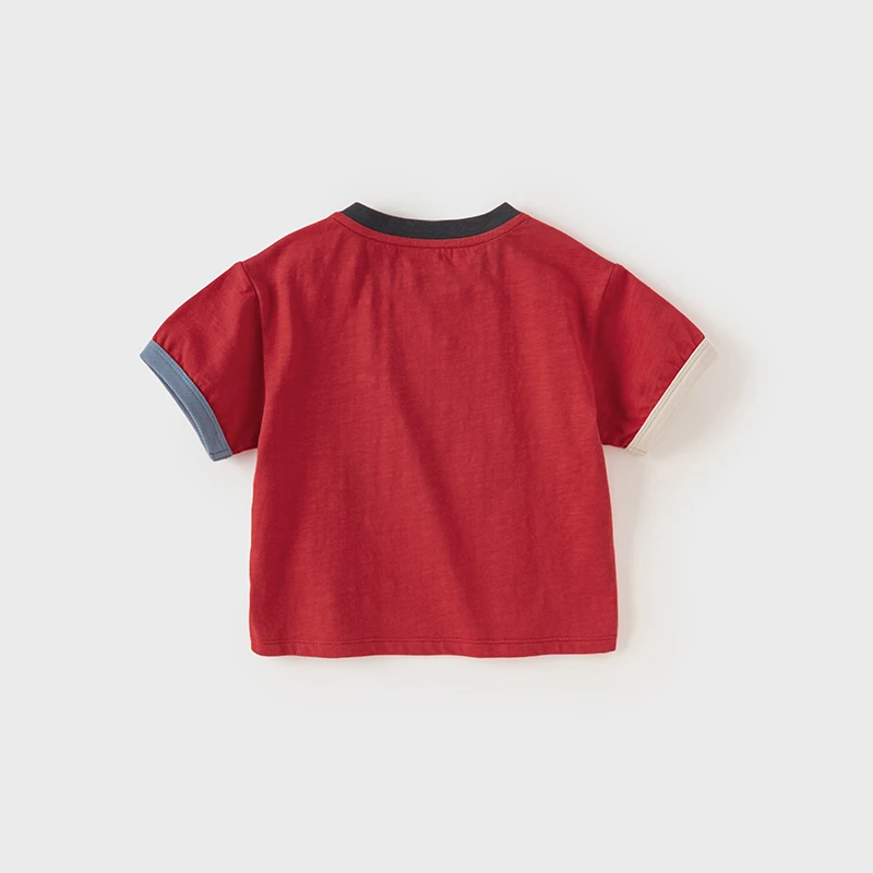 Dave Bella 2025 New Summer Boy’s Baby T-Shirt Children Top Cotton Short Sleeve Undershirt Cartoon Casual Outdoor Sport DB2240686