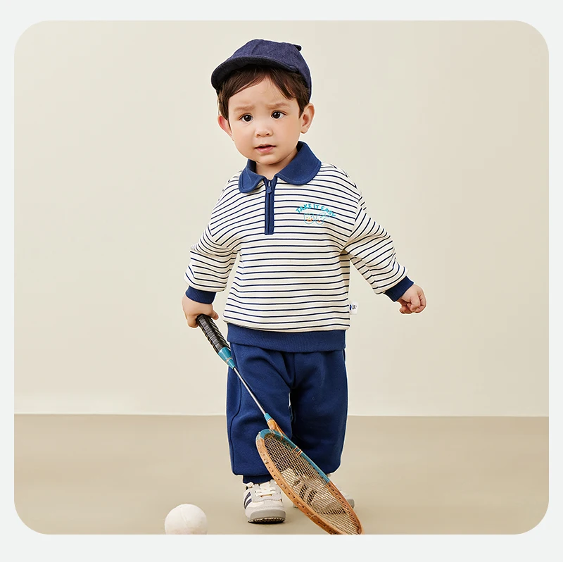 Mini Bala Long Sleeve Set Unisex Kids Sporty and School Style Casual Wear New Spring and Autumn Version