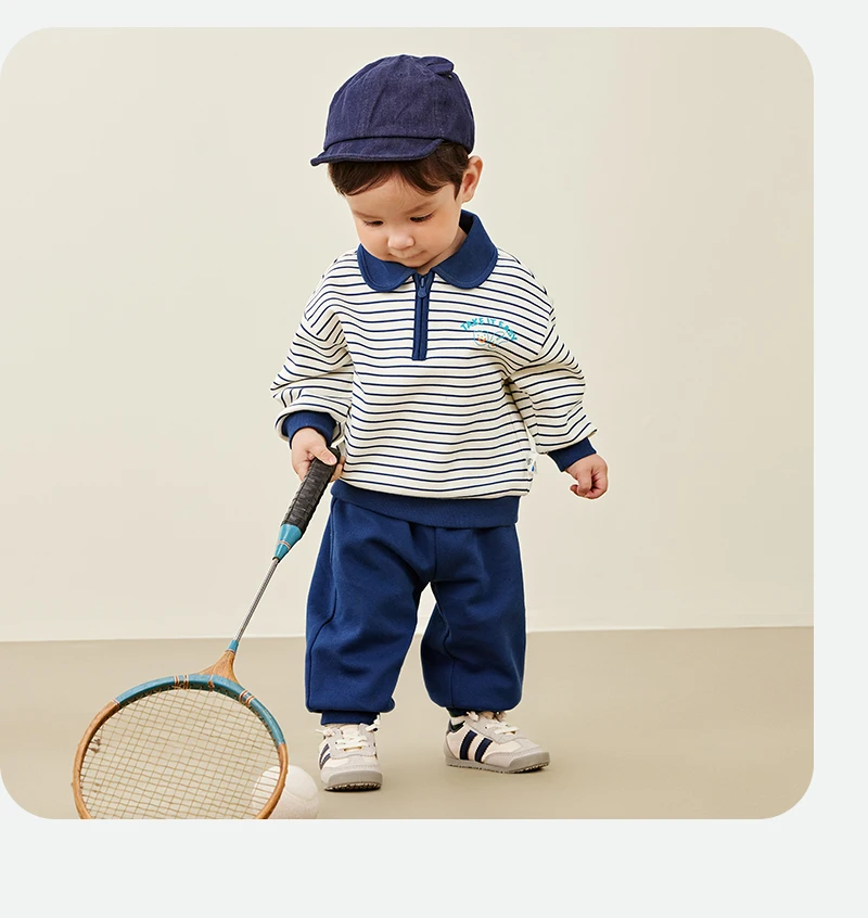 Mini Bala Long Sleeve Set Unisex Kids Sporty and School Style Casual Wear New Spring and Autumn Version