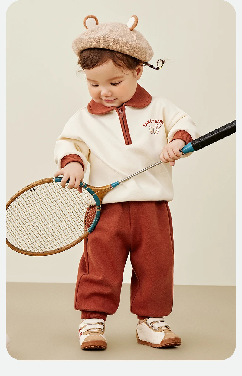 Mini Bala Long Sleeve Set Unisex Kids Sporty and School Style Casual Wear New Spring and Autumn Version