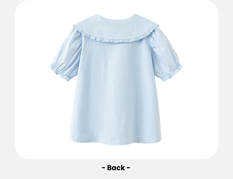 Mini Bala Girls Soft Breathable Cute Cotton Short Sleeve Shirt Lightweight Summer Baby Children Top 2025 New