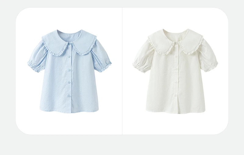 Mini Bala Girls Soft Breathable Cute Cotton Short Sleeve Shirt Lightweight Summer Baby Children Top 2025 New