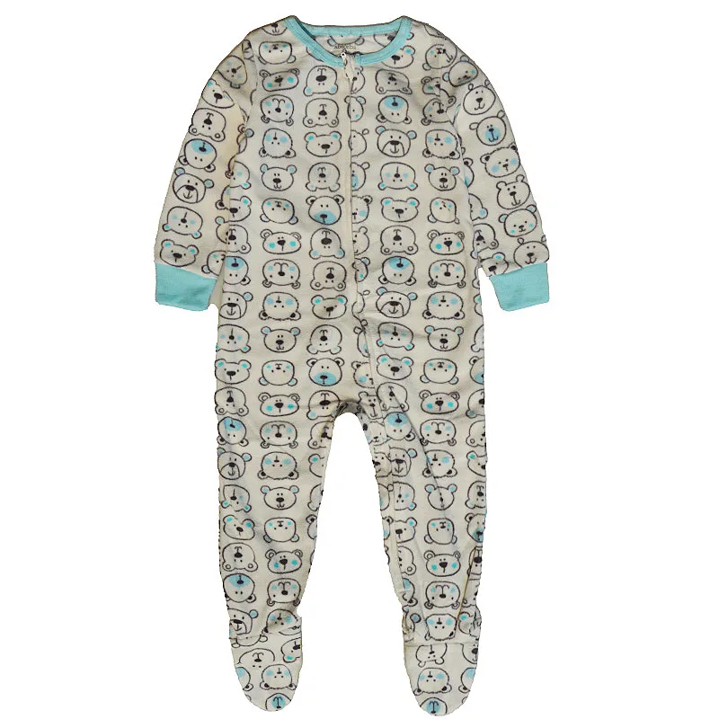 Autumn and Winter Children's Smooth Fleece Hanie Men and Girls Pajamas Baby Ridiculous Clothes to Increase the Code Package Feet