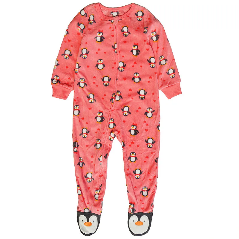 Autumn and Winter Children's Smooth Fleece Hanie Men and Girls Pajamas Baby Ridiculous Clothes to Increase the Code Package Feet