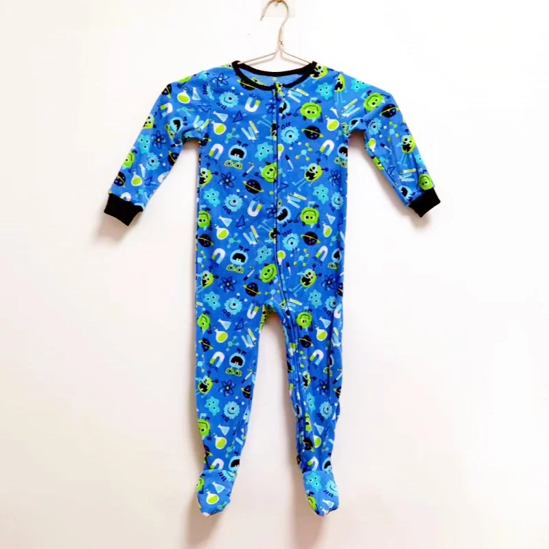 Autumn and Winter Children's Smooth Fleece Hanie Men and Girls Pajamas Baby Ridiculous Clothes to Increase the Code Package Feet