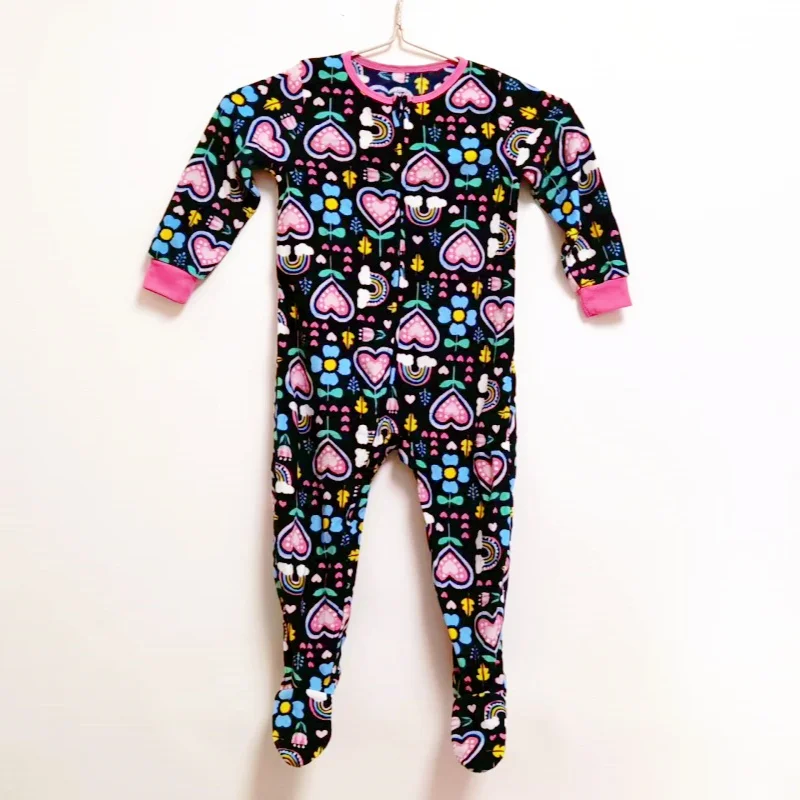 Autumn and Winter Children's Smooth Fleece Hanie Men and Girls Pajamas Baby Ridiculous Clothes to Increase the Code Package Feet