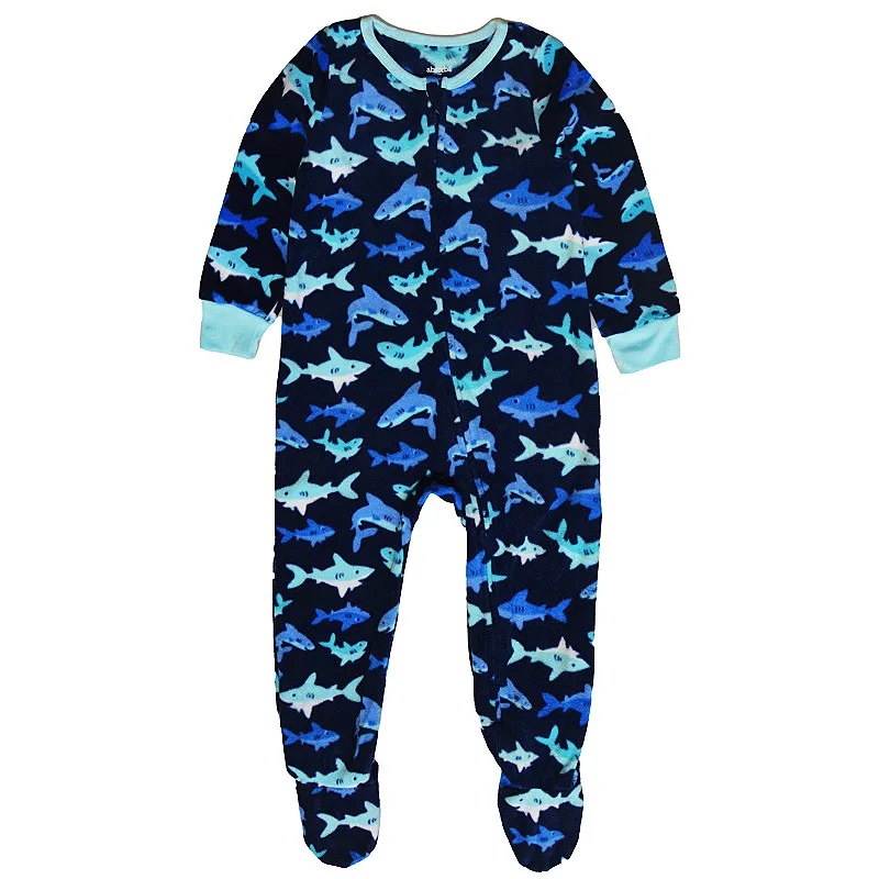 Autumn and Winter Children's Smooth Fleece Hanie Men and Girls Pajamas Baby Ridiculous Clothes to Increase the Code Package Feet