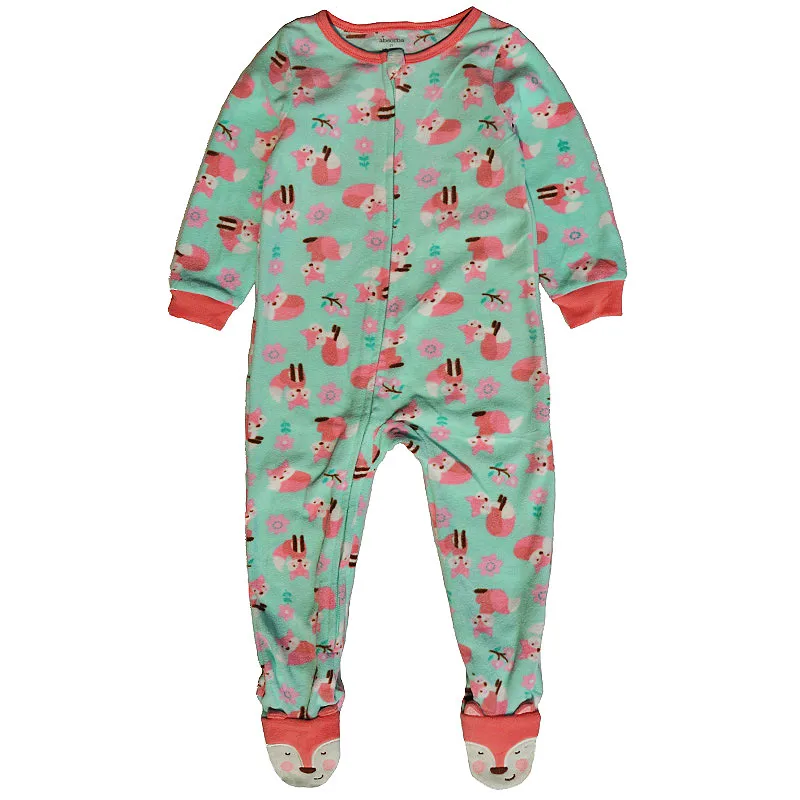 Autumn and Winter Children's Smooth Fleece Hanie Men and Girls Pajamas Baby Ridiculous Clothes to Increase the Code Package Feet