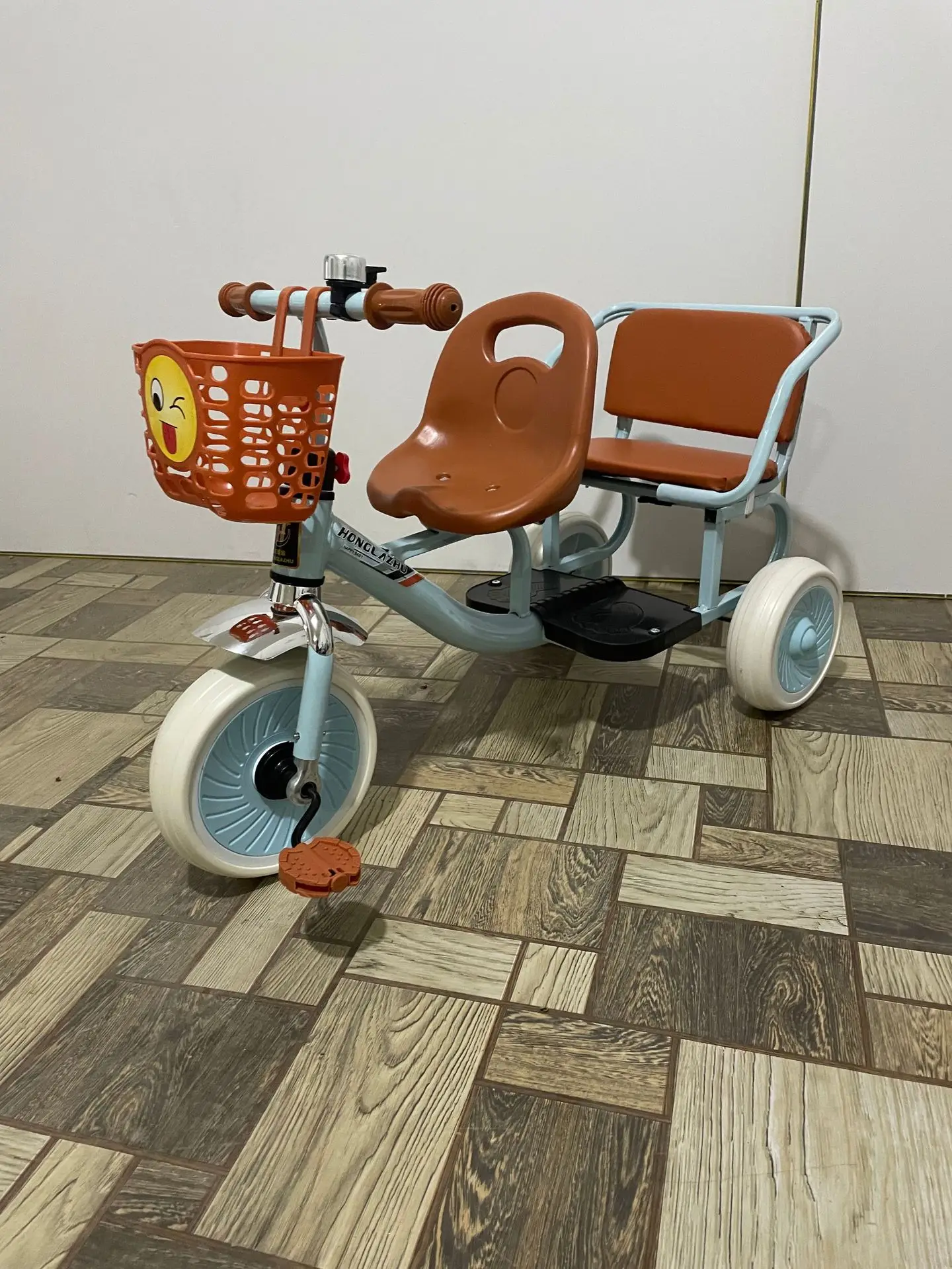 Children's Tricycle Reversible 3 Wheel Bicycle Double Twin Baby Stroller 2 Infants 1-3-6 Years Old Child Double Seat Trike