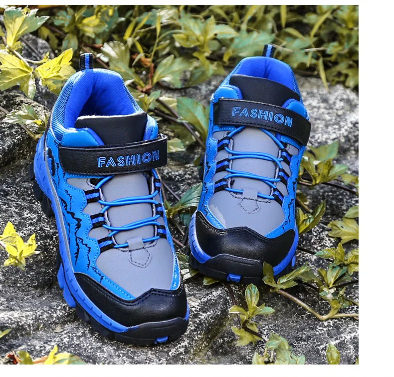 Winter Warm Fur Children Shoes Boys Non-slip Snow Ankle Boots Leather Autumn Casual Sneakers Waterproof Hook Loop Kids Footwear