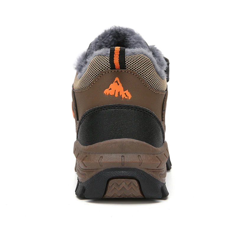 Winter Warm Fur Children Shoes Boys Non-slip Snow Ankle Boots Leather Autumn Casual Sneakers Waterproof Hook Loop Kids Footwear