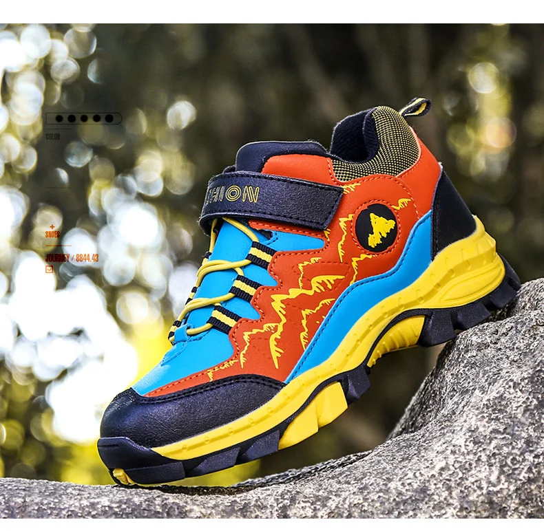 Winter Warm Fur Children Shoes Boys Non-slip Snow Ankle Boots Leather Autumn Casual Sneakers Waterproof Hook Loop Kids Footwear