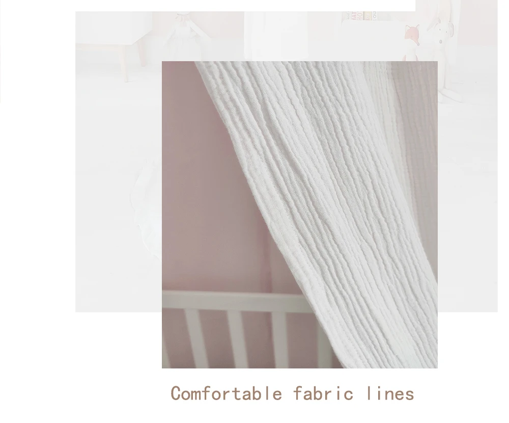 Premium 100% Cotton Muslin Hanging Dome Curtain with Frills Baby Bed Canopy for Kids Room