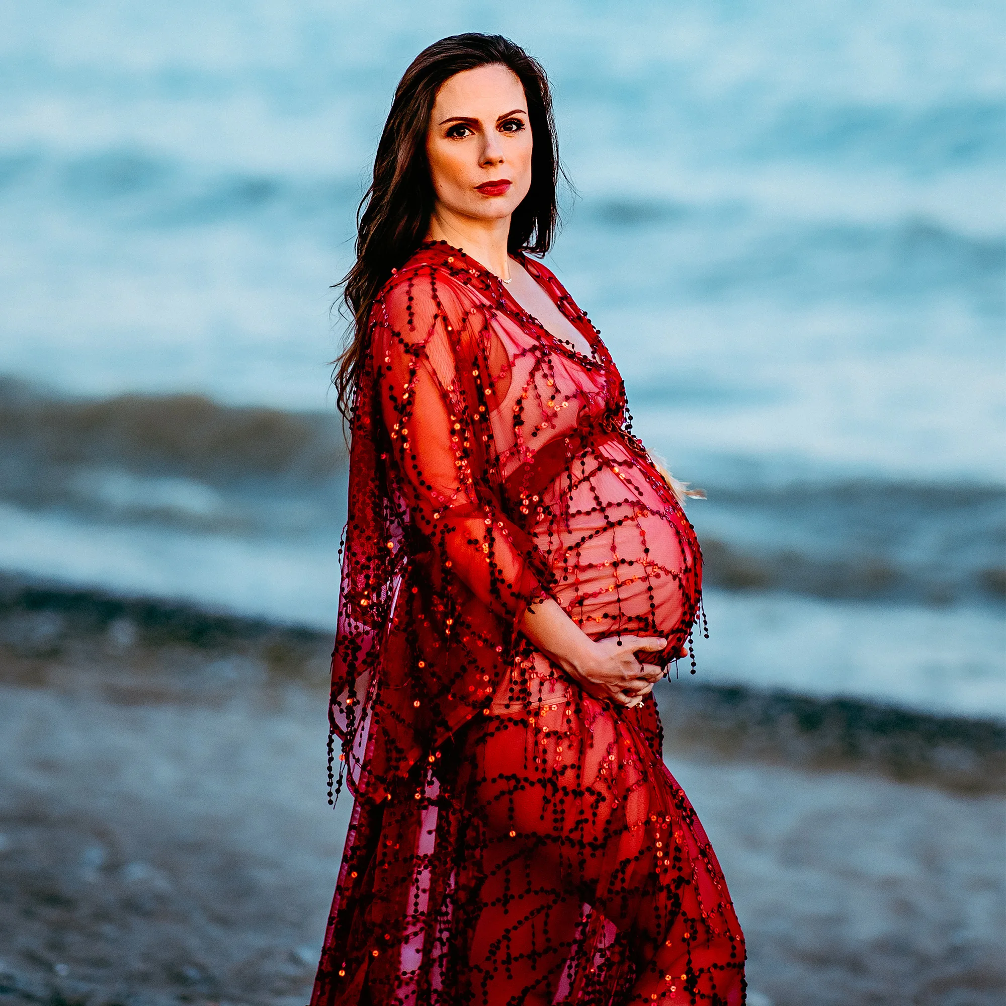 Don&Judy Sequin Maxi Maternity Photo Shoot Dress Boho Evening Party Gown Pregnancy Women Photography Dresses Baby Shower Gift