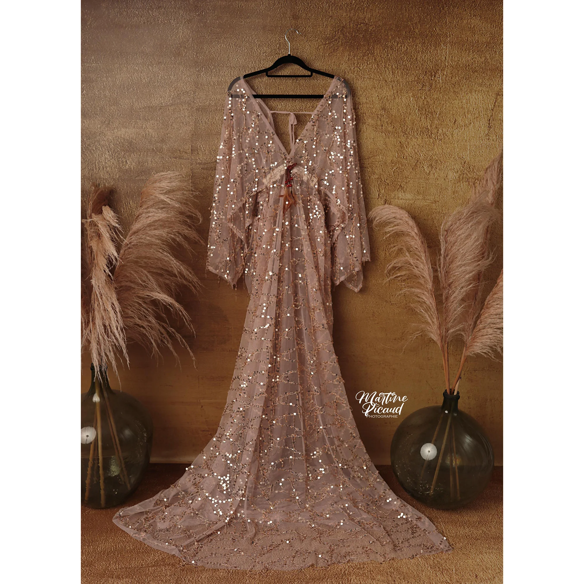 Don&Judy Sequin Maxi Maternity Photo Shoot Dress Boho Evening Party Gown Pregnancy Women Photography Dresses Baby Shower Gift