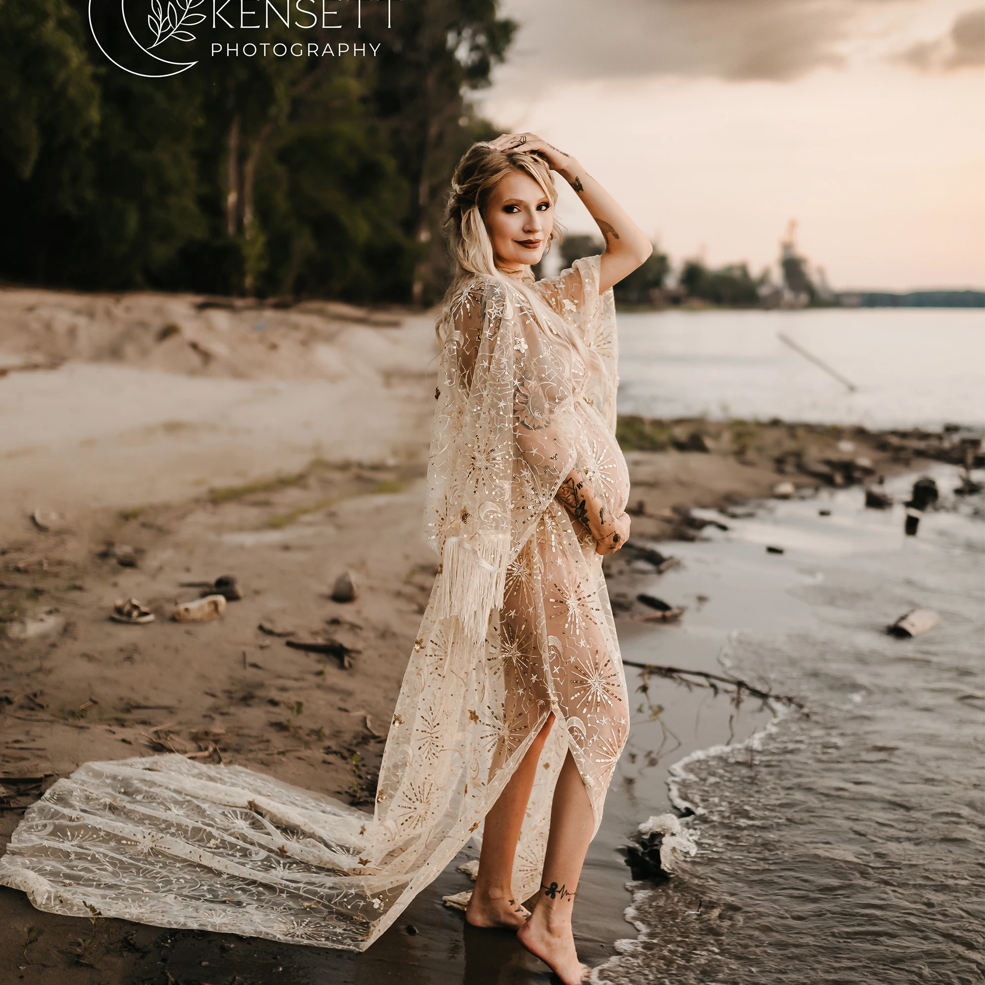 Don&Judy Sequin Maxi Maternity Photo Shoot Dress Boho Evening Party Gown Pregnancy Women Photography Dresses Baby Shower Gift