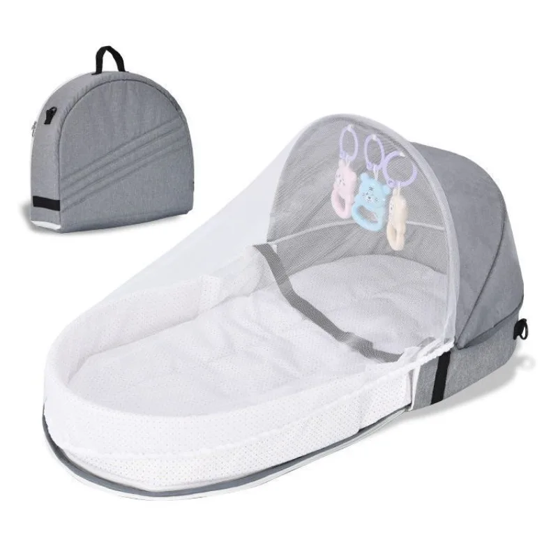 Portable Foldable Baby Bed Multi-Function Travel Baby Outdoor Travel Bionic BB Bed Mosquito Proof Infant Cot Bed New Mommy Bag