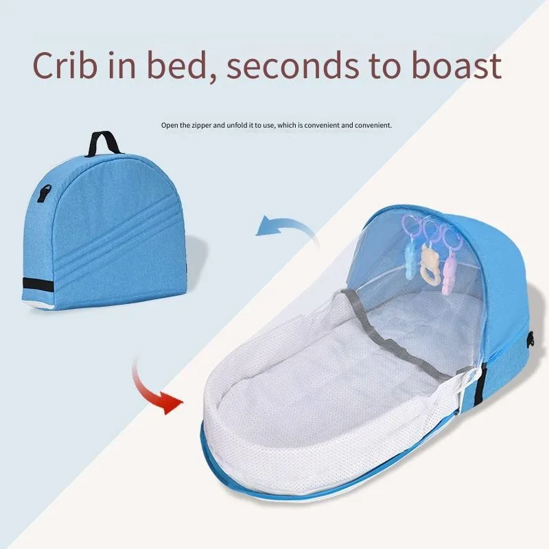 Portable Foldable Baby Bed Multi-Function Travel Baby Outdoor Travel Bionic BB Bed Mosquito Proof Infant Cot Bed New Mommy Bag