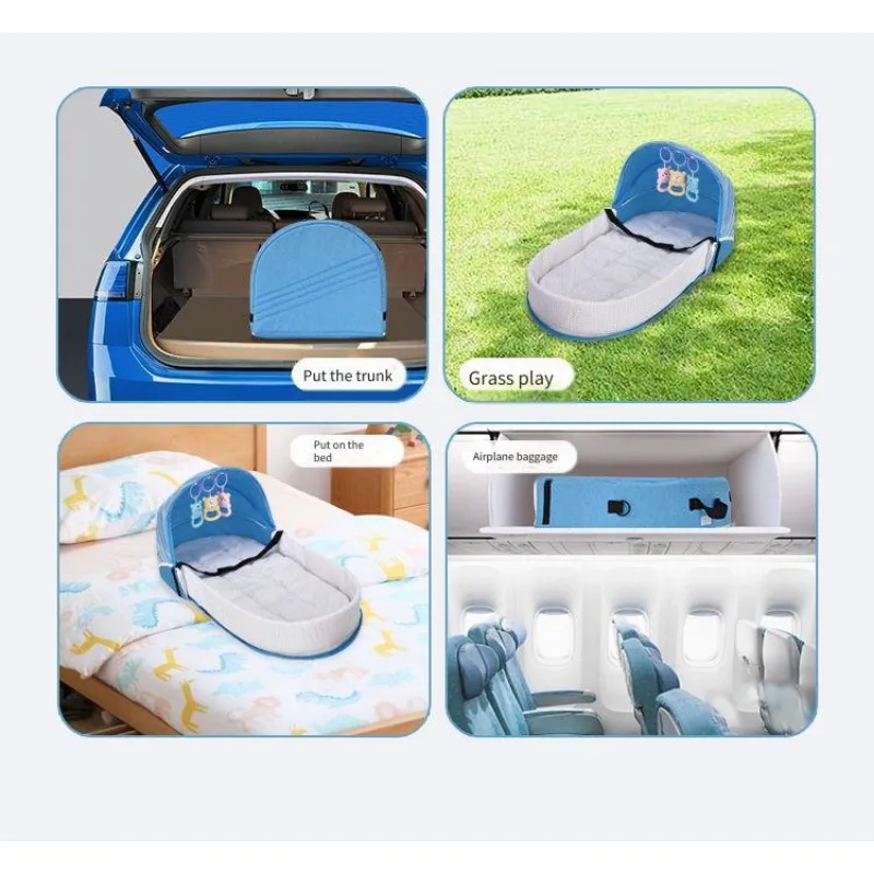 Portable Foldable Baby Bed Multi-Function Travel Baby Outdoor Travel Bionic BB Bed Mosquito Proof Infant Cot Bed New Mommy Bag
