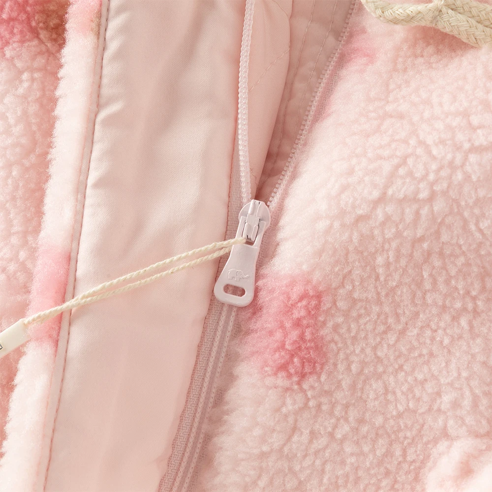 Dave Bella Girls Coat Winter Autumn Children Plush Thicken Jacket Long Sleeve Pink Casual Outerwear Warm Kids Clothing DB4253816