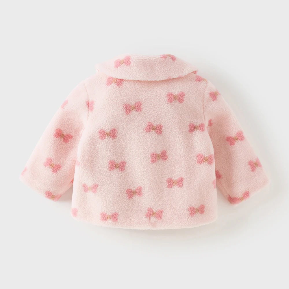Dave Bella Girls Coat Winter Autumn Children Plush Thicken Jacket Long Sleeve Pink Casual Outerwear Warm Kids Clothing DB4253816