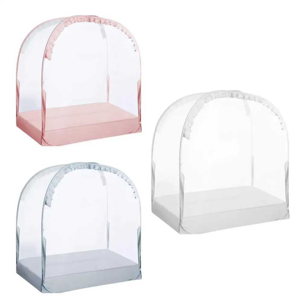 Pop Up Baby Crib Tent Crib Cover Canopy Breathable Mesh Baby Tents Keep Baby from Climbing out Bed Protection Anti-mosquito Tent