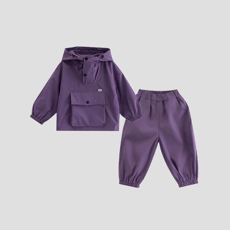 Boys Jacket+pants Two-piece Set High-quality 2026 New Product Spring Autumn Children's Diagonal Zipper Children's Clothing