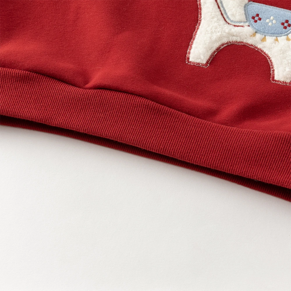 Dave Bella Boys Pullover Autumn Winter Bottoming T-shirts Children Red Half High Collar Long Sleeve Tops Kids Clothing DB4254262