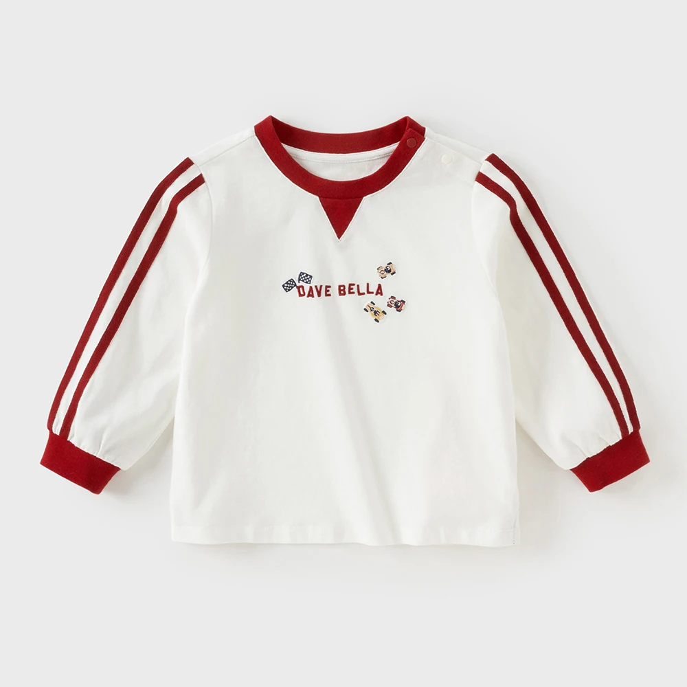 Dave Bella Boys Long Sleeve T-Shirt Kids Printed Autumn Spring T-shirt Tops Baby Cotton Casual Outdoor Clothes DB3252919