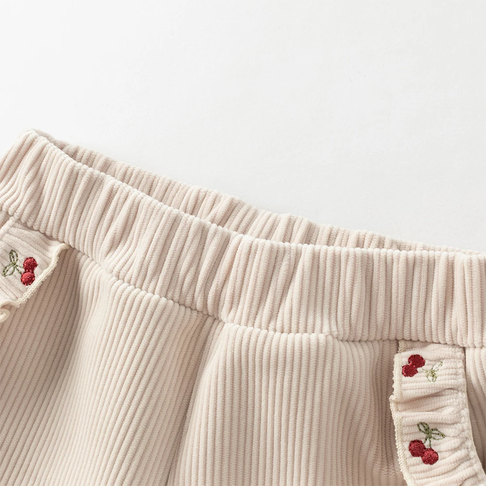 Dave Bella Girls Baby Winter Fashion Casual Pants Loose Comfortable Sweet Cute Embroidery Children's Pants Outdoor DB4253746